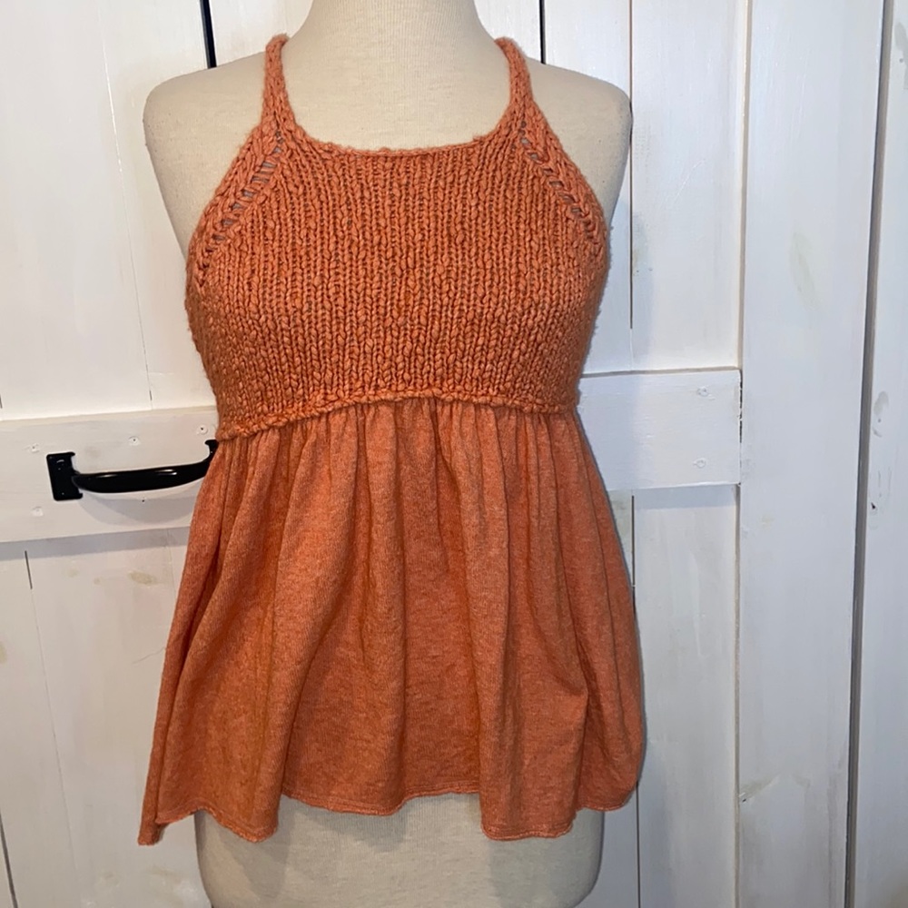 Free People Orange Look Back At It Tank Top